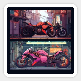 Anime futuristic motorcycles Sticker